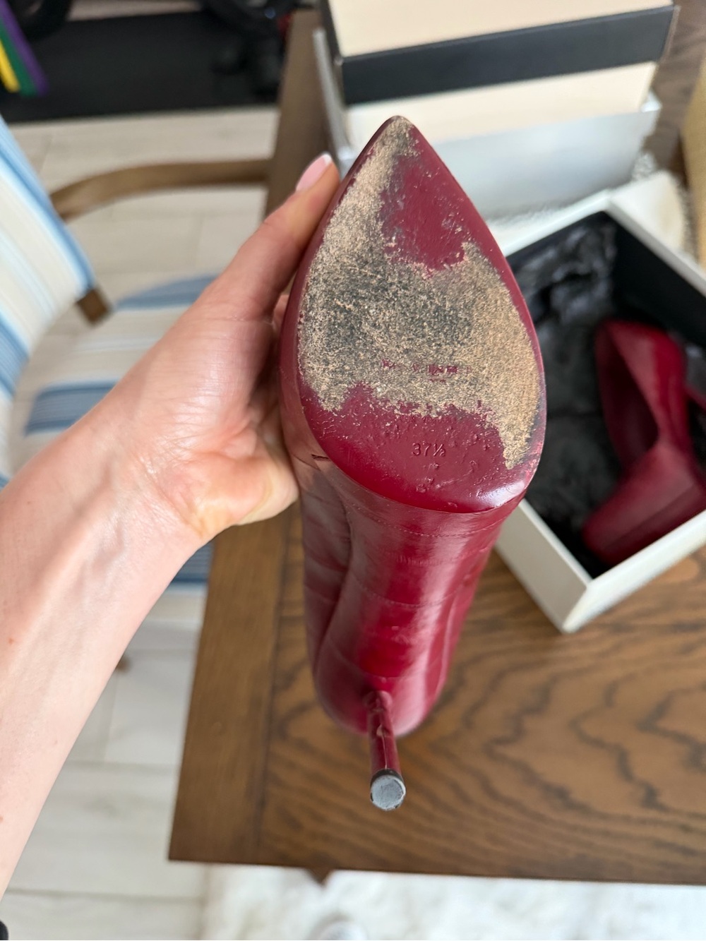 Yves Saint Laurent Deep Wine Leather Stiletto Pump - Picture 10 of 11